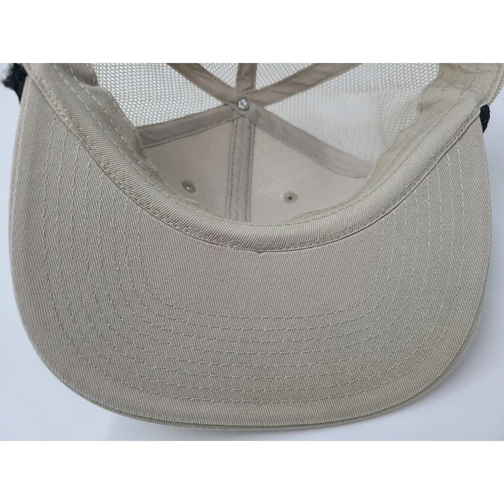 Trees Logo Paramount Apparel Rope Mesh Trucker Snapback Hat Cap Arbor Gray Beige